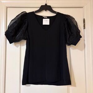 Jodifl Black Puff Sleeve Top